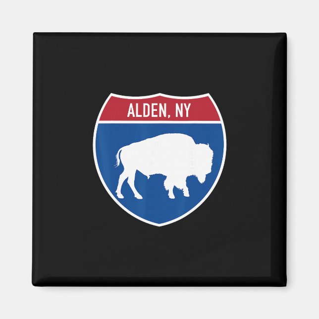 Imã Placa da rodovia interestadual Alden Nova York Buf (Frente)
