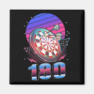 Imã Placa de Arte Vaporwave Jogando 180 Darts