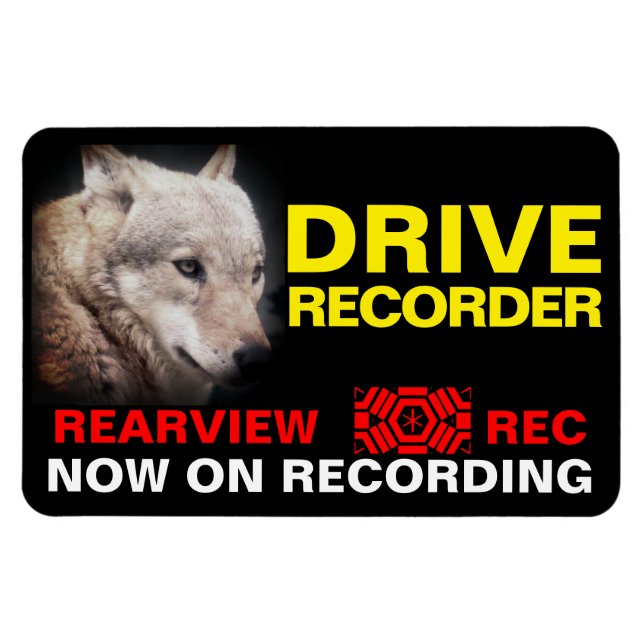 Ímã Placa de aviso do GRAVADOR da UNIDADE (WOLF) (Horizontal)