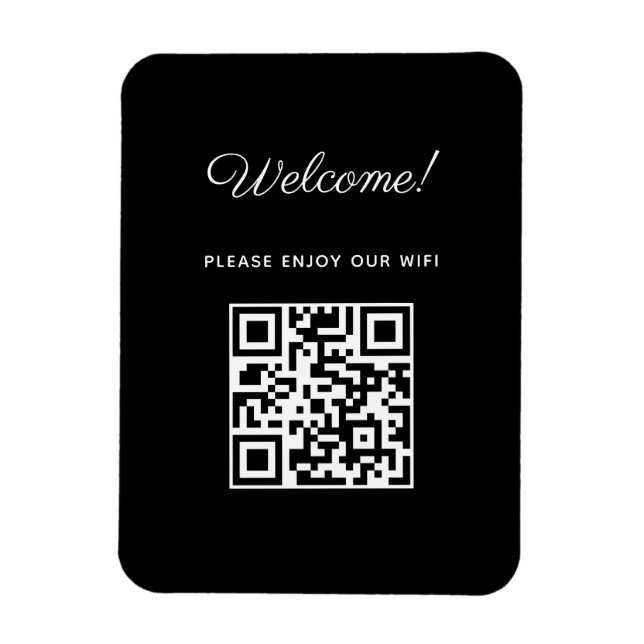 Ímã Placa de Boas-Vindas WIFI com Código QR  (Vertical)