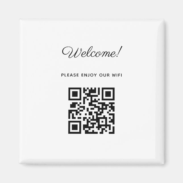 Imã Placa de Boas-Vindas WIFI com Código QR  (Frente)