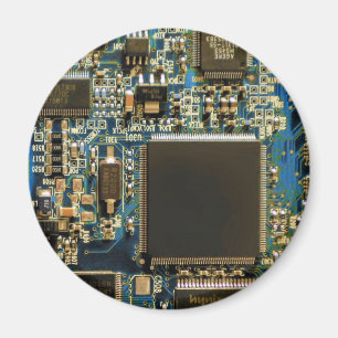 Imã Placa de Circuito Azul Macro Foto de PCB