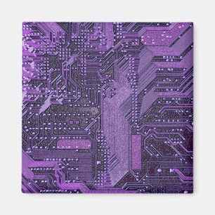 Imã Placa de Circuito Cibernético Roxo Tecnologia Elet