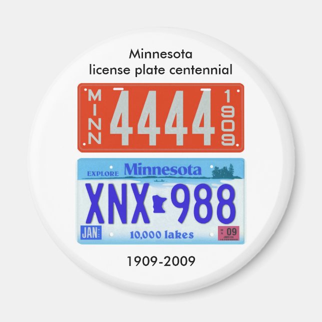 Imã Placa de licença de Minnesota centenário (Frente)