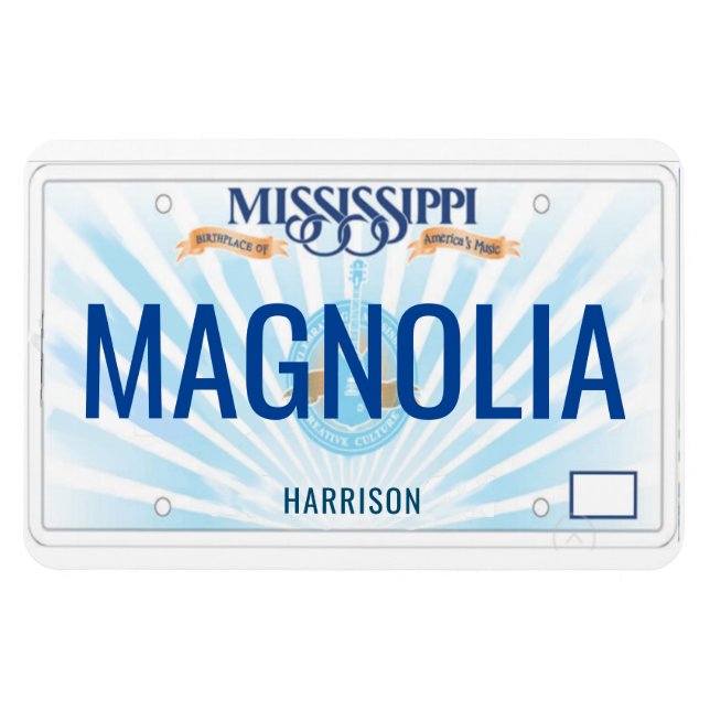 Ímã Placa de Licença do Mississippi Flexível (Horizontal)