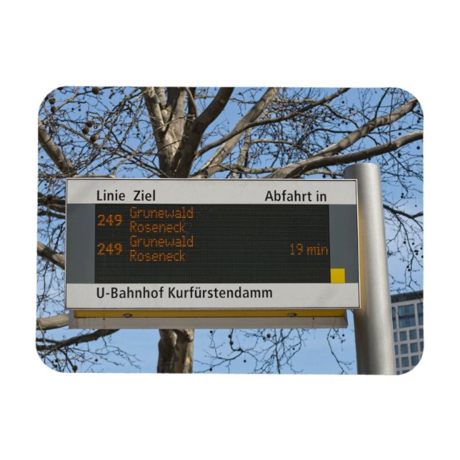 Ímã Placa de Parada de Ônibus em Berlim (Horizontal)