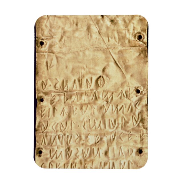 Ímã Placa Dourada com a inscrição "breve" da Etruscan, (Vertical)