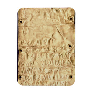 Ímã Placa Dourado com "breve" inscrição de Etruscan,