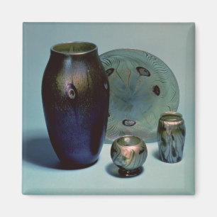 Imã Placa e vasos favrile de Tiffany