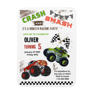 Ímã Placa flexível do Aniversário de criança de caminh