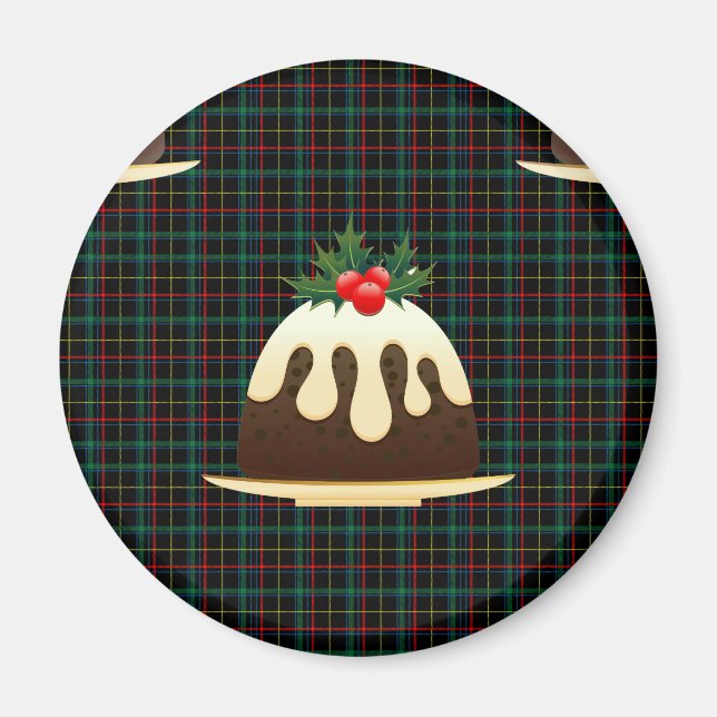 Imã plaid christmas puddings (Frente)