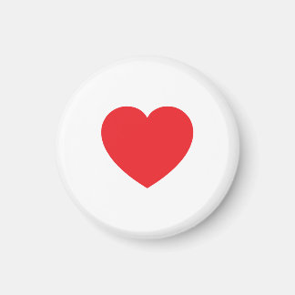Imã Plain Modern White Red Love Heart Graphic