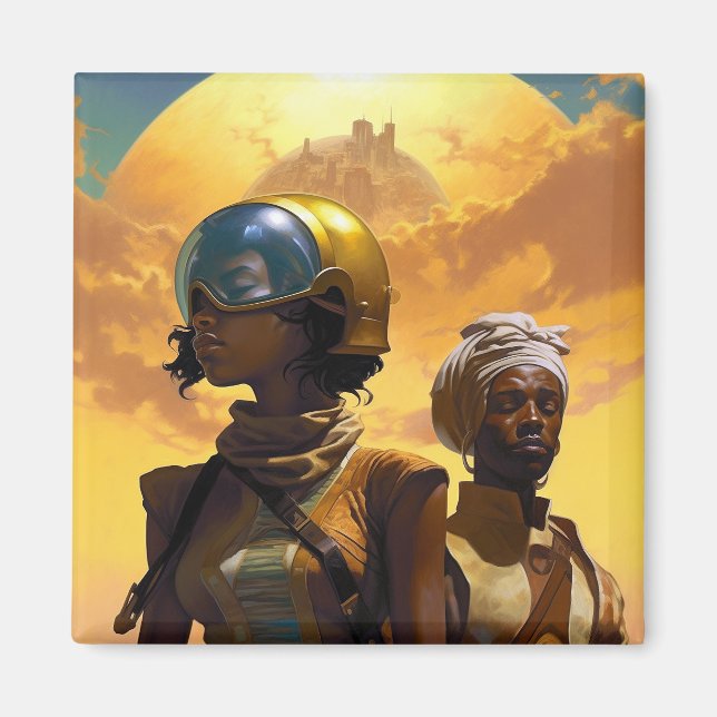 Imã Planet Explorers Ficção Científica Afrofuturista (Frente)