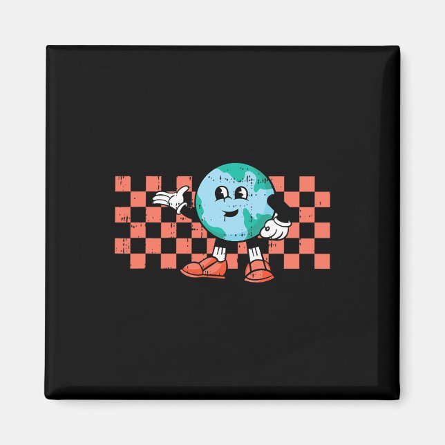 Imã Planeta de Cartografia Retro Terra Dia Natureza Am (Frente)