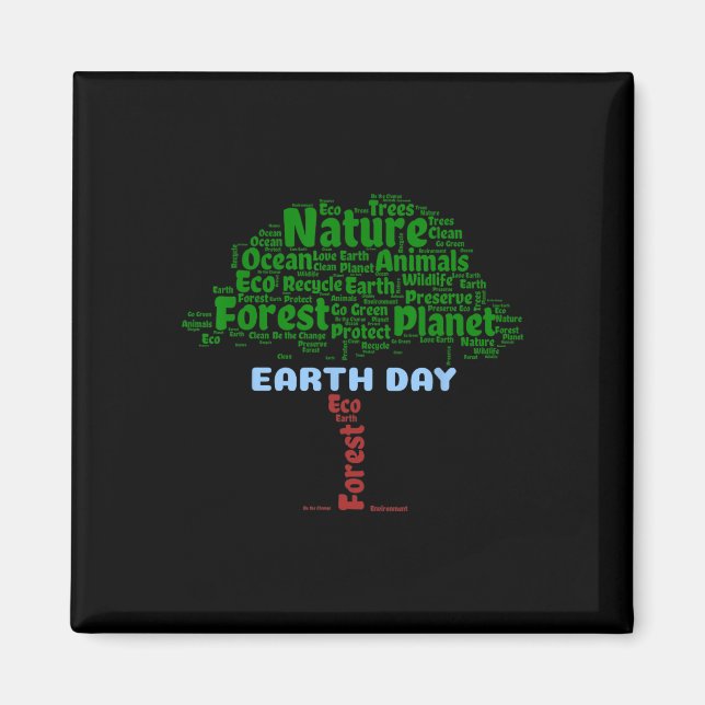 Imã Planeta de Reciclar Natural da Árvore do Dia da Te (Frente)