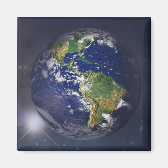 Imã Planeta Terra ascensão acima do Sol no espaço (Frente)