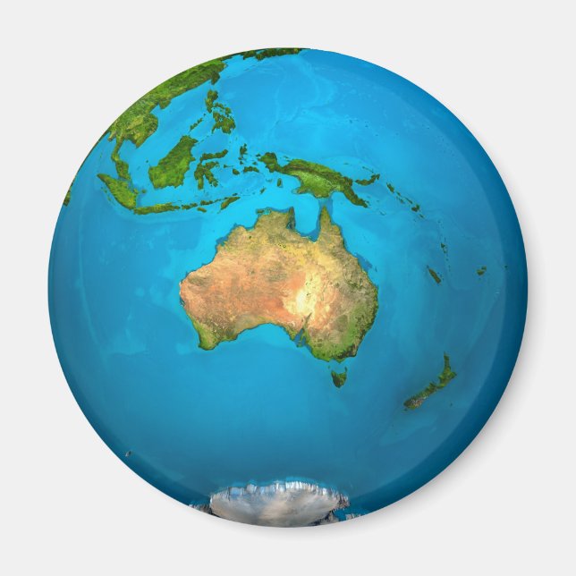 Imã Planeta Terra - Austrália - Globo Colorido. 3d (Frente)