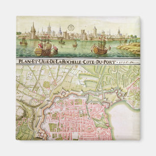 Imã Plano da cidade de La Rochelle, 1736