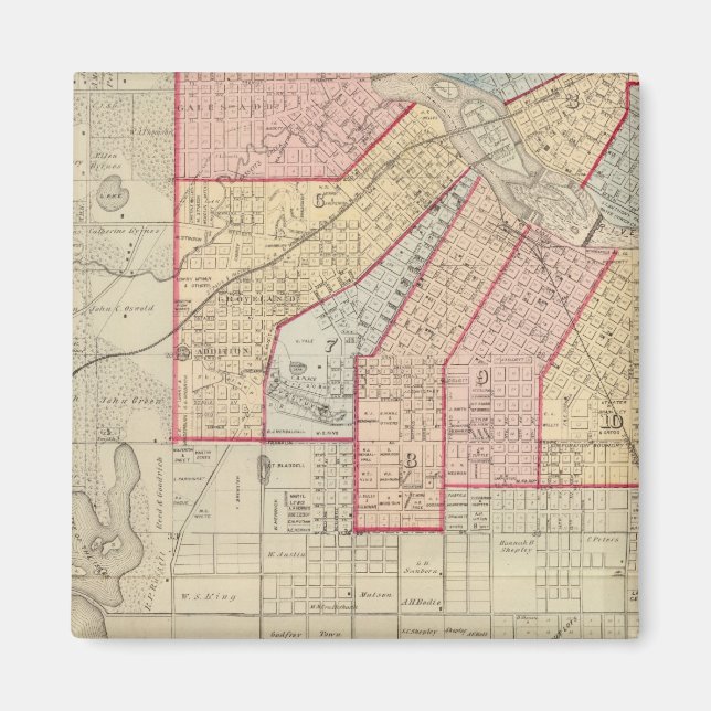 Imã Plano da Cidade de Minneapolis e Vizinha (Frente)