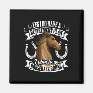 Imã Plano de aposentadoria Funny Horseback Andando Equ