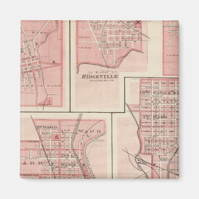 Imã Plano de Cambridge City, Wayne Co com Newport (Frente)