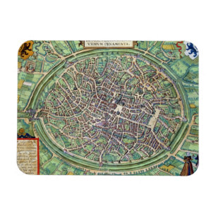 Ímã Plano de cidade de Bruges, 'de Civitates Orbis