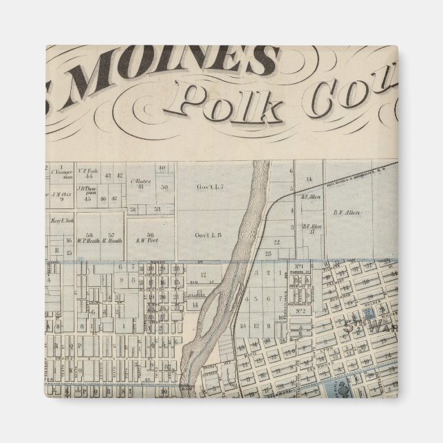 Imã Plano de Des Moines, Condado de Polk, Iowa (Frente)