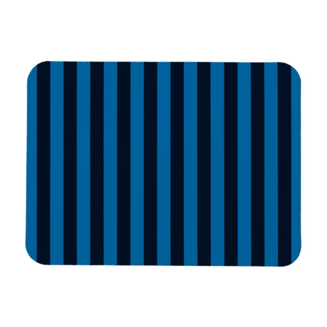 Ímã Plano de Fundo de Stripes Verticais Azul Personali (Horizontal)