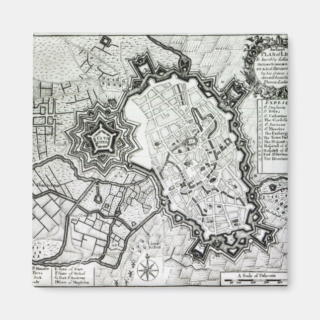 Imã Plano de Lisle, 1736 (Frente)