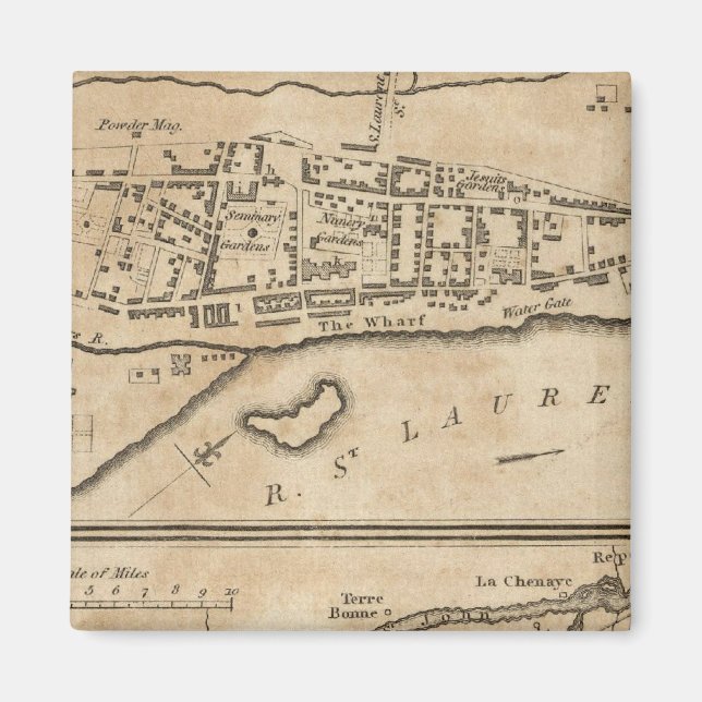 Imã Plano de Montreal, com um mapa das ilhas (Frente)