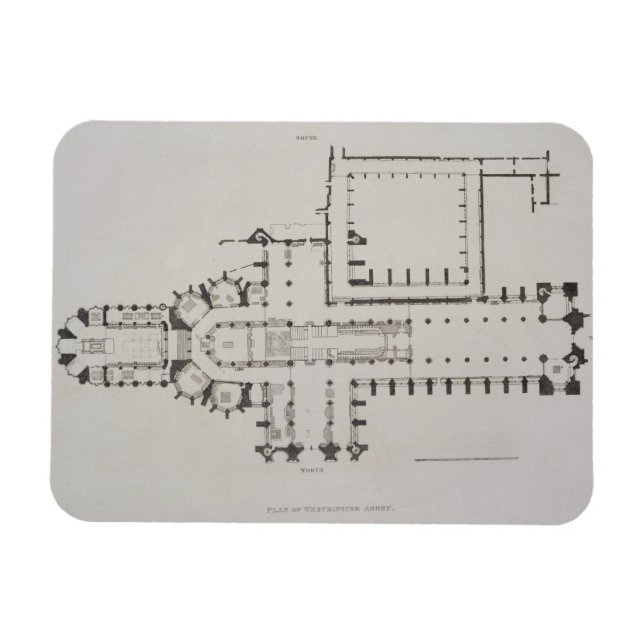 Ímã Plano de Westminster Abbey, prato 1 de Westminst (Horizontal)