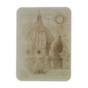 Ímã Plano, seção e elevação da catedral de Floren