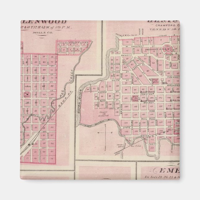 Imã Planos de Glenwood, Denison, Hastings (Frente)