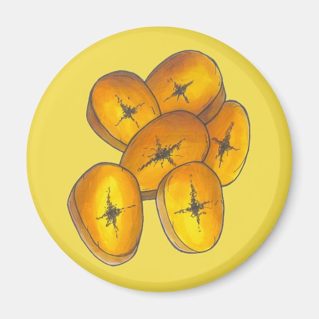 Imã Planos Frescos Cozinhar Bananas Caribe Comida (Frente)