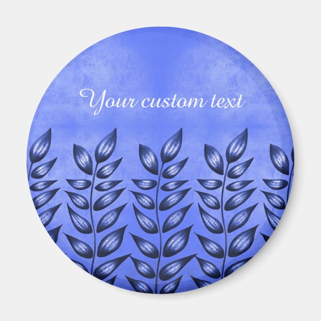 Imã Planta elegante de texto personalizado com tonalid (Frente)