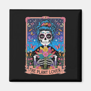 Imã Planta Lady Funny Mystic Skeleton Tarot Cards P