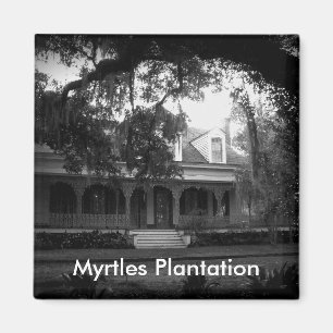 Imã Plantação dos Myrtles em preto e branco