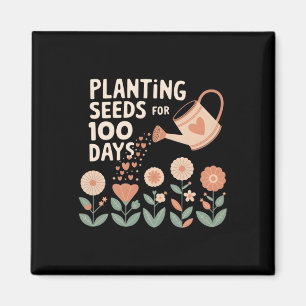 Imã Plantando Sementes Por 100 Dias Boho Floral Profes