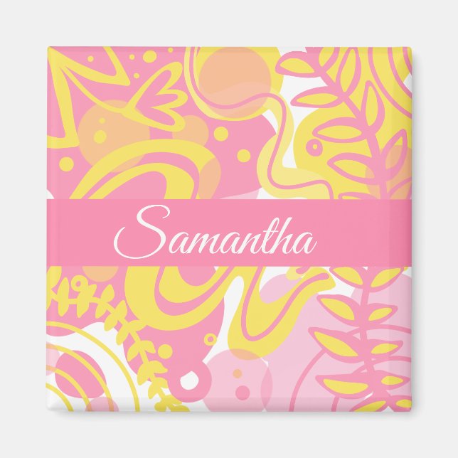 Imã Plantas de espiral amarelas (Frente)