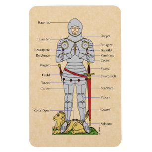 Ímã Plata Medieval Armor Circa 1430