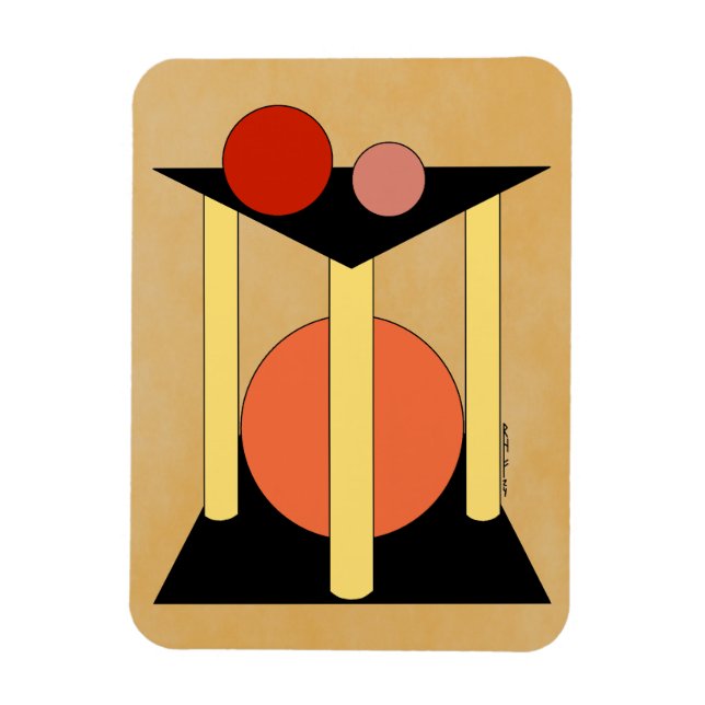 Ímã Plataformas, pilares e círculos de abstrato (Vertical)