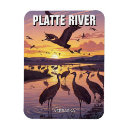 Ímã Platte River Sandhill Cranes Nebraska Travel