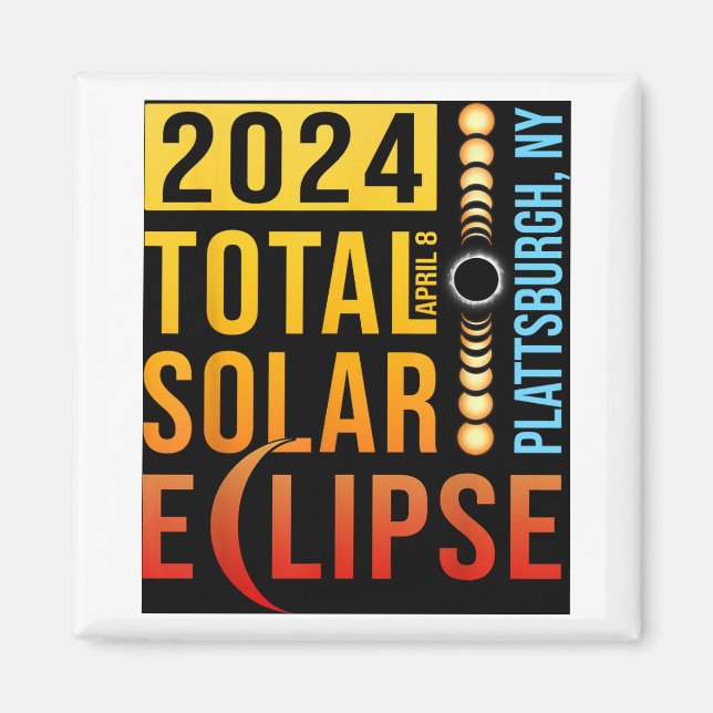 Imã Plattsburgh Nova York Total Eclipse Solar 2024 (Frente)
