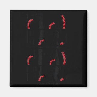 Imã Play Hard Pray Hard Youth Boy Christian Baseball J