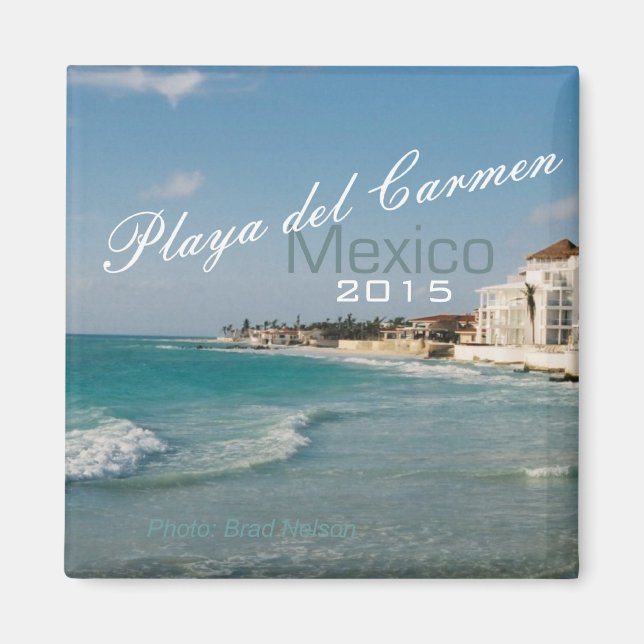 Imã Playa del Carmen México Praia Magnet Change Year (Frente)