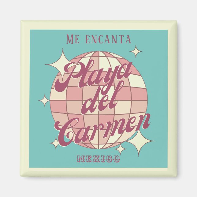 Imã Playa del Carmen Mexico Retro souvenir decor (Frente)