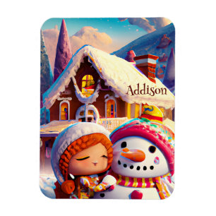 Ímã Playday de Natal Gingerpão Snowman Winter