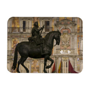 Ímã Plaza Mayor com a estátua de Filipe III, Madrid,