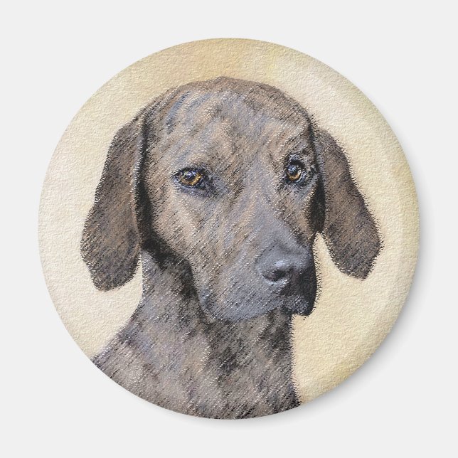Imã Plott Painting - Arte de Cachorro Original (Frente)