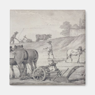 Imã Ploughing os campos